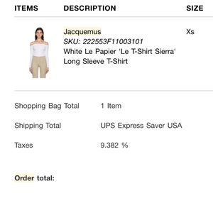 Jacquemus off shoulder top xs